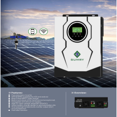 Гібридний інвертор SUMRY SM-3200H-24V 3000W 80A MPPT (UPS, Wi-Fi Ready)