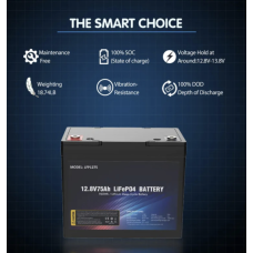 Акумулятор MARKSON LFP1275 12V 75Аh 960Wh LiFePO4 (літій-залізо-фосфатний акумулятор)
