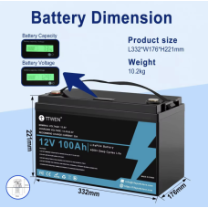 Акумулятор TTWEN 12V 100Аh 1280Wh LiFePO4 (літій-залізо-фосфатний акумулятор)