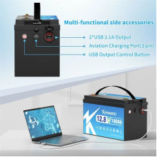 Акумулятор Kepworth LiFePO4 12V 100AH для будинку, котла, сонячних батарей (літій-залізо-фосфатний акумулятор)