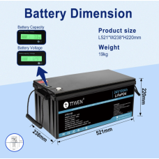 Акумулятор TTWEN 24V 100Аh 2560Wh LiFePO4 (літій-залізо-фосфатний акумулятор)