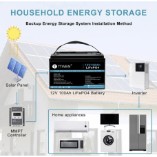 Акумулятор TTWEN 12V 100Аh 1280Wh LiFePO4 + Bluetooth (літій-залізо-фосфатний акумулятор)