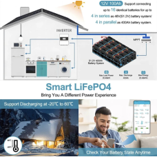 Акумулятор TTWEN 12V 100Аh 1280Wh LiFePO4 + Bluetooth (літій-залізо-фосфатний акумулятор)