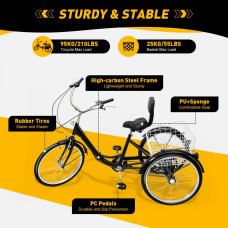 Електровелосипед триколісний LVLONG 24" 500W 