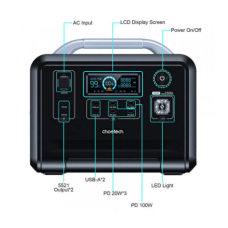 Зарядна станція універсальна Choetech BS005-EU-BK 960Вт/год LiFePo4 USB-C PD 100 Вт