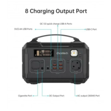Зарядна станція універсальна Choetech (BS002-V2) 300W/276Wh/83200mAh, 8 інтерфейсів (змінний та постійний струм, USB) та ліхтарик