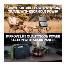 Зарядна станція універсальна Browey Solar Panel 22W PN-600 EU Version AC/DC 2USB/Type-C 600W PD/QC