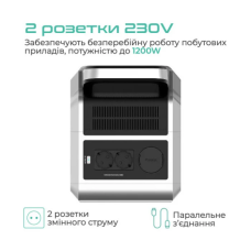 Зарядна станція універсальна VigorPool Captain 1200 W, 1280 Wh White (VP21-EU)