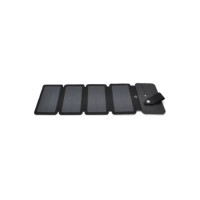 Портативна сонячна панель Solar panel 5 foldings, built-in microusb cable, output: 5 /1,2 а(usb), plastic, black, corton box