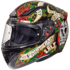 MT Helmets REVENGE Skull & Rose Gloss Black / Red