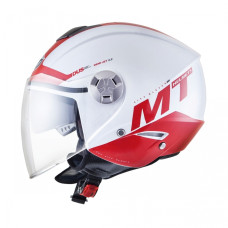 MT Helmets City Eleven Smart gloss pearl white / red