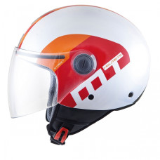 MT Helmets Street Metro pearl white / orange / red