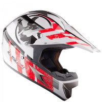 Кросовий шолом LS2 MX433 Stripe White Red Gloss