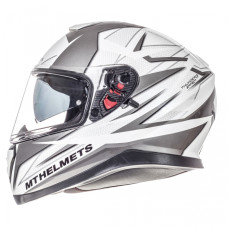 MT Helmets Thunder 3 Effect gloss pearl white / silver anthracite