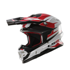Кросовий шолом LS2 MX456 Factory Hi-Vis White Black Red Gloss