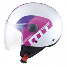 MT Helmets Street Metro pearl white / purple / pink