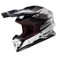Кросовий шолом LS2 MX456 Factory Hi-Vis White Black Titanium Gloss