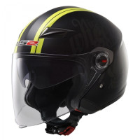 Відкритий шолом LS2 OF569 Party Hi-Vis Black Yellow Matt