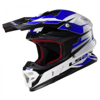 Кросовий шолом LS2 MX456 Factory Hi-Vis White Black Blue Gloss Кросовий шолом LS2 MX456 Factory Hi-Vis White Black Blue Gloss