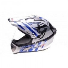Шолом мотард LS2 MX433 Stripe White Blue Gloss