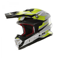 Кросовий шолом LS2 MX456 Factory Hi-Vis White Black Yellow Gloss Кросовий шолом LS2 MX456 Factory Hi-Vis White Black Yellow Gloss