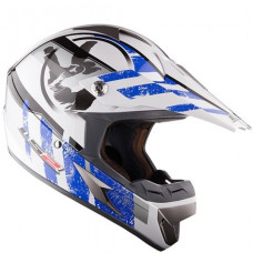 Кросовий шолом LS2 MX433 Stripe White Blue Gloss