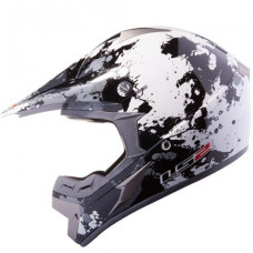 Кросовий шолом LS2 MX433 Blast White Black Titanium Gloss