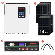 Комплект резервного живлення SMART 5.5 кВт WSUNPV 48В LiFePO₄ 5 кВт·год + 5.6 кВт панелі