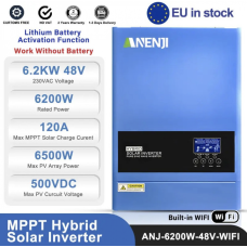 Гібридний інвертор 6,2 кВт Anenji ANJ-6200W-48V-WIFI (48V, WiFi, 120A)